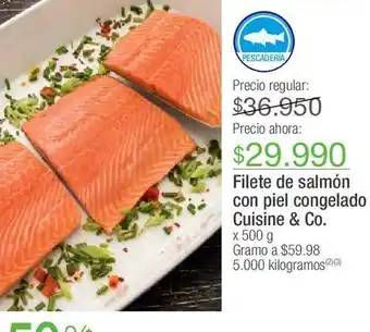 Jumbo Filete de salmón con piel congelado cuisine & co. x 500 g oferta