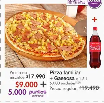 Metro Pizza familiar + gaseosa 1,5l oferta