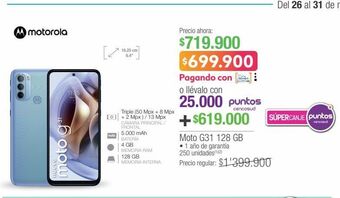 Jumbo Moto g31 128 gb oferta