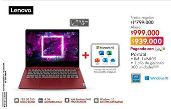 Metro Computador portátil lenovo oferta