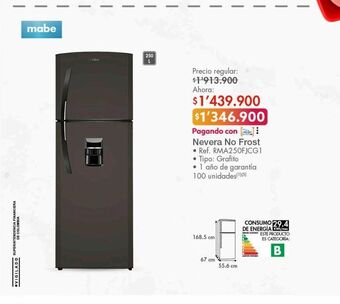 Metro Nevera no frost oferta