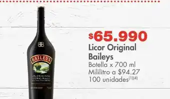 Metro Licor original baileys botella x 700 ml oferta