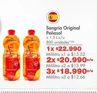 Metro Sangría original peñasol x 1.5 l c/u oferta
