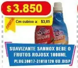 Mercar Suavizante Sannox Bebe o Frutos Rojosx 1000ml oferta