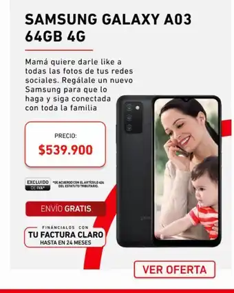 Claro Celular samsung galaxy a03 64gb 4g oferta