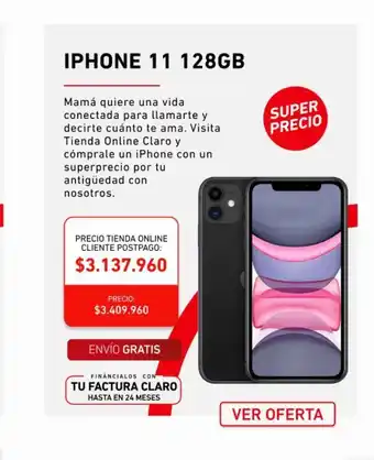 Claro Celular iphone 11 128gb oferta