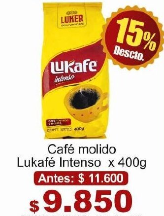 Belalcazar Café Molido Lukafé Intenso 400g oferta