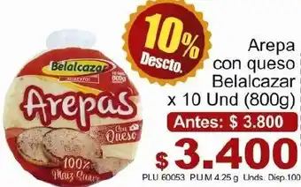 Belalcazar Arepa con Queso Belalcazar 10 x 800g oferta