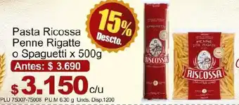 Pasta Riscossa Penne Rigatte o Spaguetti 500g
