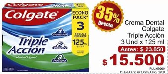 Belalcazar Crema Dental Colgate Triple Acción 3 x 125ml oferta