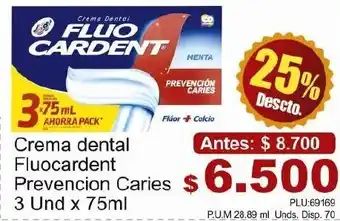 Belalcazar Crema Dental Fluocardent Prevencion Caries 3 x 75ml oferta