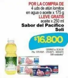 Soli Sabor del Pacifico Atún Lomitos en Agua o Aceite 175g / Aceite 250ml