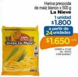 Arepa La Nieve Harina Presocida de Maiz Blanco 500g