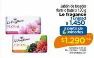 Le Frangance Jabón de Tocador Floral o Frutal 100g