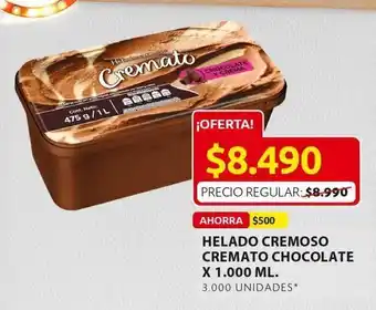 Ara Helado cremoso cremato chocolate x 1000 ml oferta