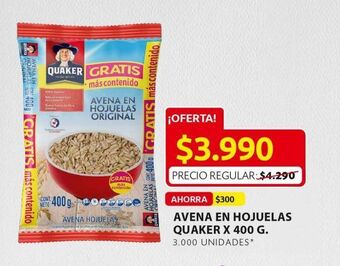 Ara Avena en hojuelas quaker x 400 g oferta