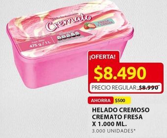 Ara Helado cremoso cremato fresa oferta