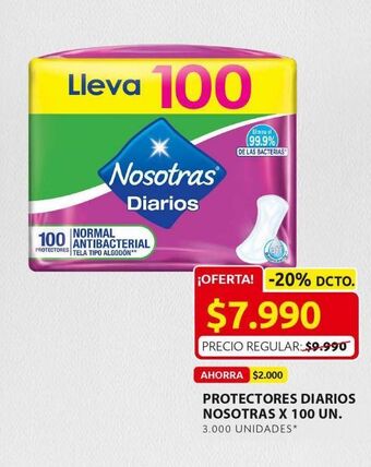 Ara Protectores diarios nosotras x 100 un oferta