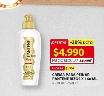 Ara Crema para peinar pantene rizos x 160 ml oferta