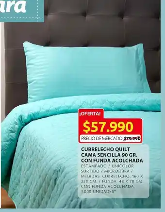 Ara Cubrelecho quilt cama sencilla 90 gr oferta