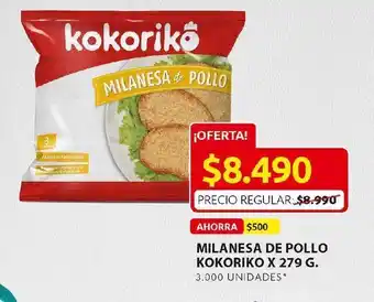 Ara Milanesa de pollo kokoriko x 279g oferta
