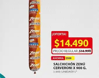 Ara Salchichón zenú cerveroni x 900 g oferta