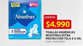 Ara Toallas higiénicas nosotras extra proteccion tela x 6 un oferta
