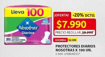 Ara Protectores diarios nosotras x 100 un oferta