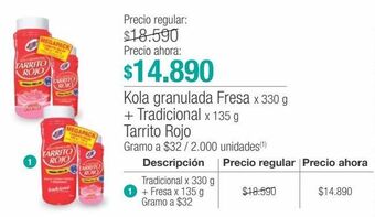 Jumbo Kola granulada fresa x 330 g + tradicional x 135 g tarrito rojo oferta