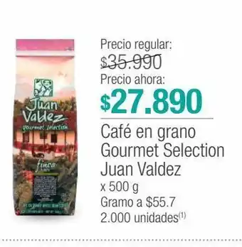 Jumbo Café en grano gourmet selection juan valdez x 500 g oferta