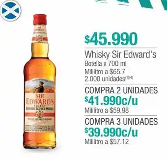 Jumbo Whisky sir edward's botella x 700 ml oferta