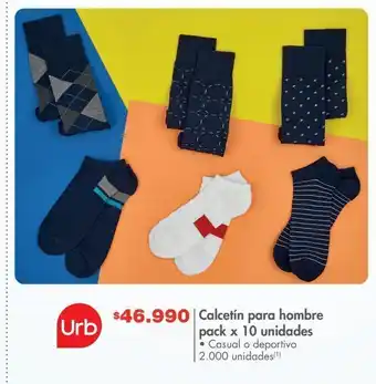 Metro Calcetín para hombre pack x 10 unidades urb oferta
