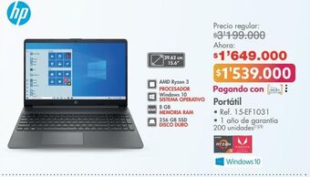 Metro Computador portátil hp oferta