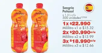 Metro Sangría peñasol x 1.5 l c/u 500 unidad oferta