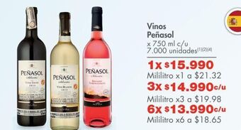 Metro Vinos peñasol x 750 ml c/u oferta