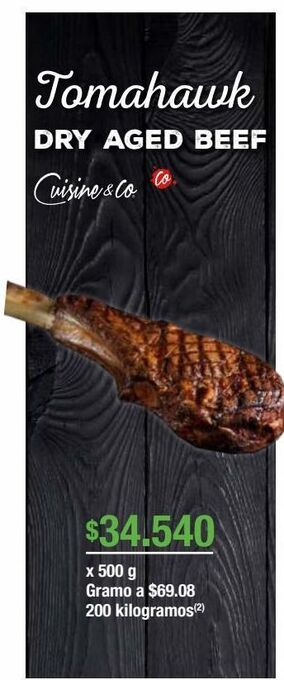 Jumbo Tomahawk dry aged beef cuisine&co x 500g oferta