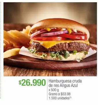 Jumbo Hamburguesa cruda de res angus azul x 500g oferta