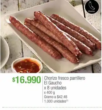 Jumbo Chorizo fresco parrillero el gaucho x 8 unidades x 400 g oferta