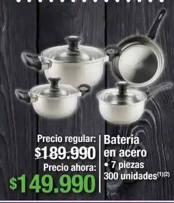 Jumbo Batería en acero krea 7 piezas oferta