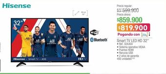 Jumbo Hisense smart tv led hd 32'' oferta