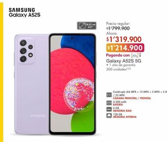 Metro Galaxy a52s 5g oferta