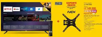 Metro Smart tv full hd 43'' + soporte brazo articulado oferta