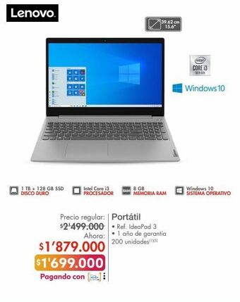 Metro Computador portátil lenovo oferta