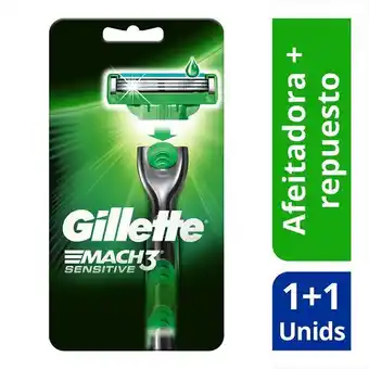 Maquina de afeitar recargable gillette mach 3 sensitive