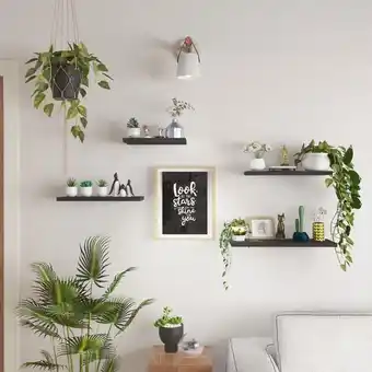 Éxito Combo de 4 repisas flotantes de madera color wengue modernas gveinticuatro oferta