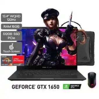 Linio Asus gaming rog flow x13 amd ryzen 9 5900hs 13.3" 16 gb 512 gb ssd gv301qh-k6475t oferta