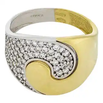 Kevin's Joyeros Anillo en oro amarillo de 18 kilates, con zircones, 13.50 mm. de ancho oferta