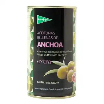 Carulla Aceitunas rellenas de anchoas el corte inglés marca exclusiv 360 gr oferta