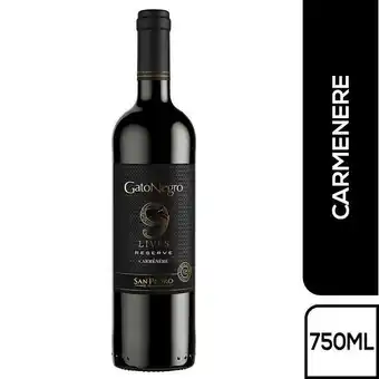 Éxito Vino 9lives carmenere gato negro 750 ml oferta