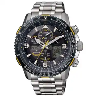 Kevin's Joyeros Reloj citizen analogo y digital, para hombre, tablero redondo color azul, estilo index + arabigo, pulso acero color plateado, oferta